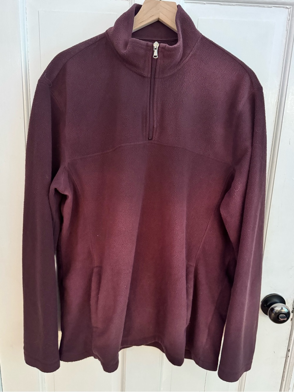 Croft & Barrow Men's Quarter-Zip Fleece Pullover Shirt Maroon/Burgundy, Size XL